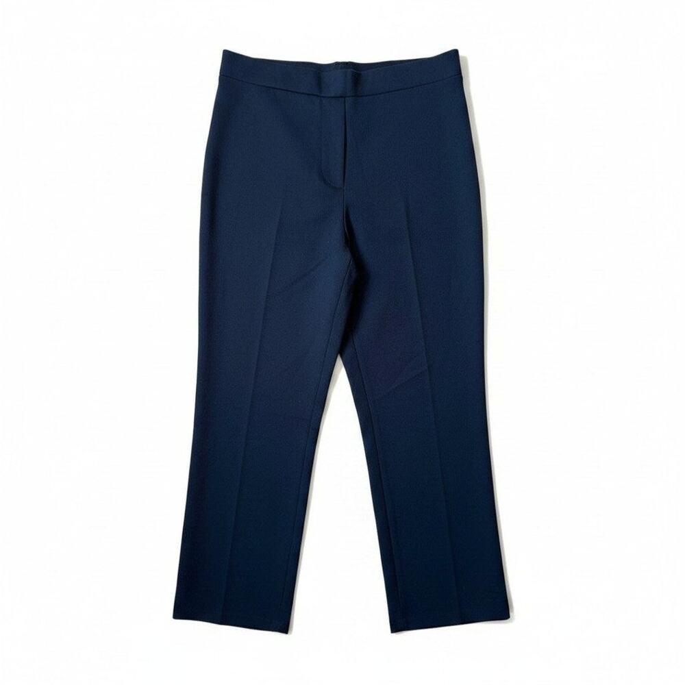 By Design Womens Heavyweight Pull On Wide Leg Pants Blue Size Large Career Work